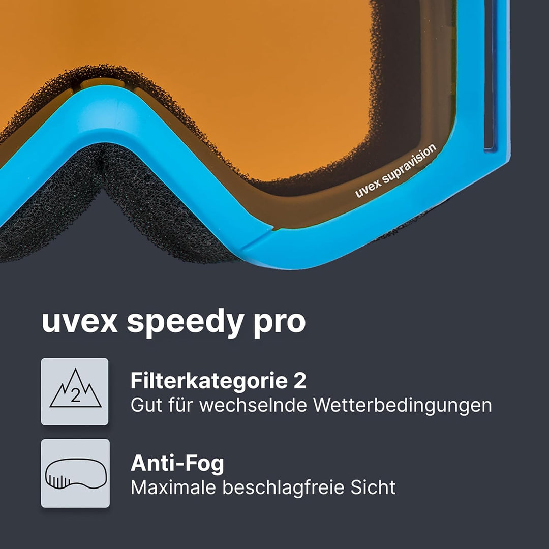 uvex speedy pro - Skibrille für Kinder - konstrastverstärkend - vergrössertes, beschlagfreies Sichtf
