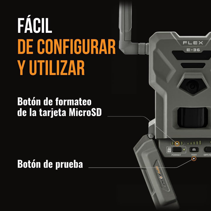 SPYPOINT Flex E-36: Wildkamera mit Videoübertragungen, inkl. SIM-Karte, 16GB SD-Karte und Batterien,