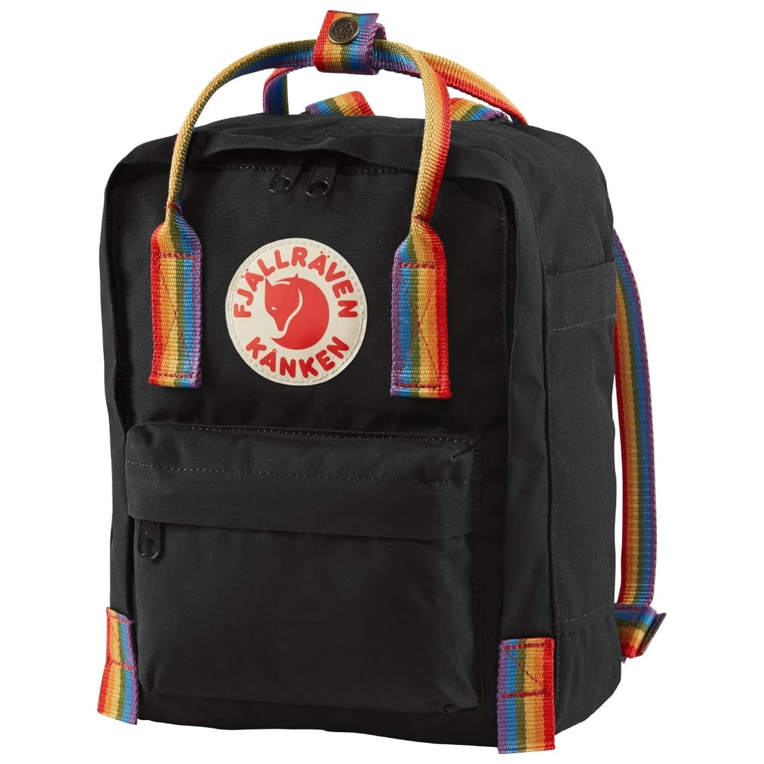 Fjällräven F23621 Kånken Mini Rucksack, Black-Rainbow Pattern, One Size, Black-rainbow Pattern