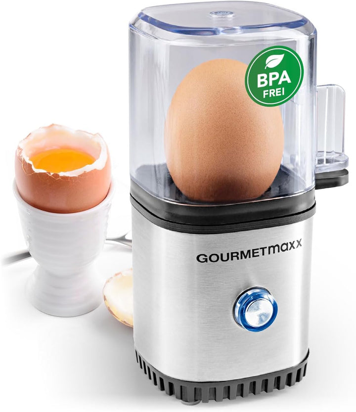 GOURMETmaxx Eierkocher für 1 Ei | Elektrischer, energiesparsamer Egg Cooker mit einfacher Bedienung
