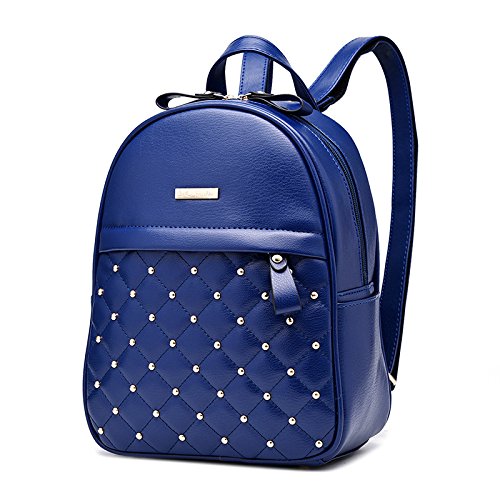 2chilly Kinder Damen Mädchen Rucksack mit Nieten Umhängetasche Model Paris Blau, Blau