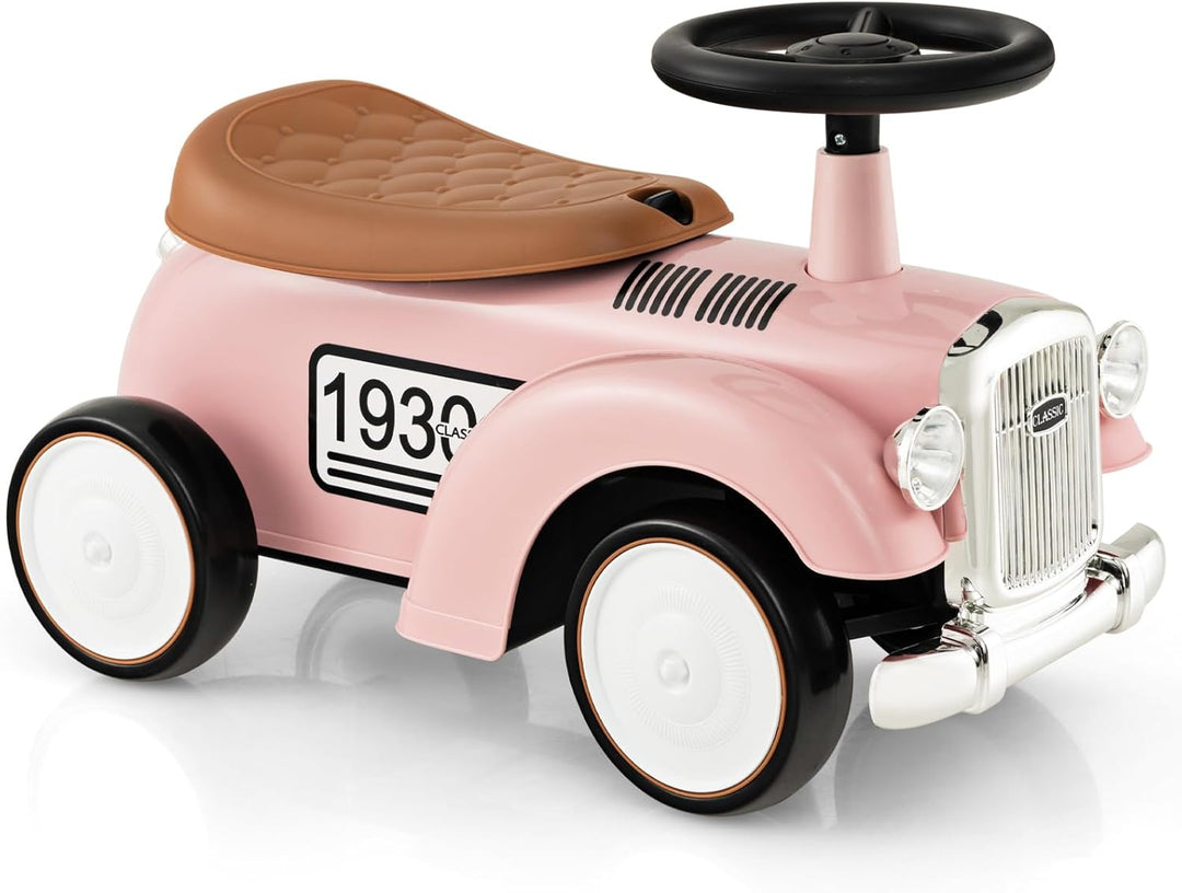 DREAMADE Rutschauto, Kinder Rutschfahrzeug mit Hupe & Stauraum & DIY Abziehbild, Rutscher Jungen & M