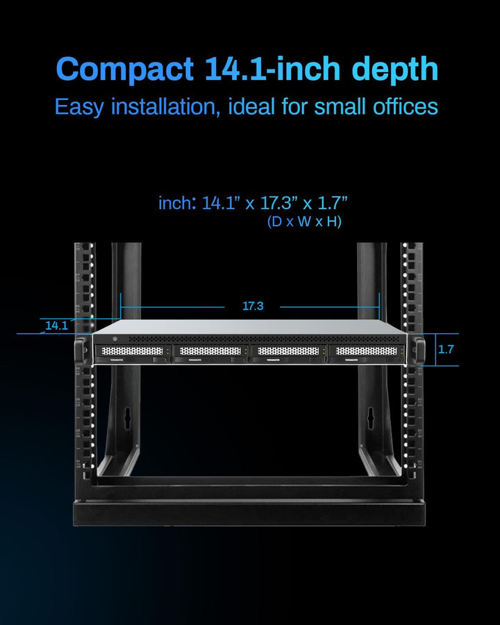 TERRAMASTER U4-500 NAS Speicher - 4Bay Core i3 1215U Ultra-Short 1U Rackmount NAS, 8GB DDR5 RAM, Dua