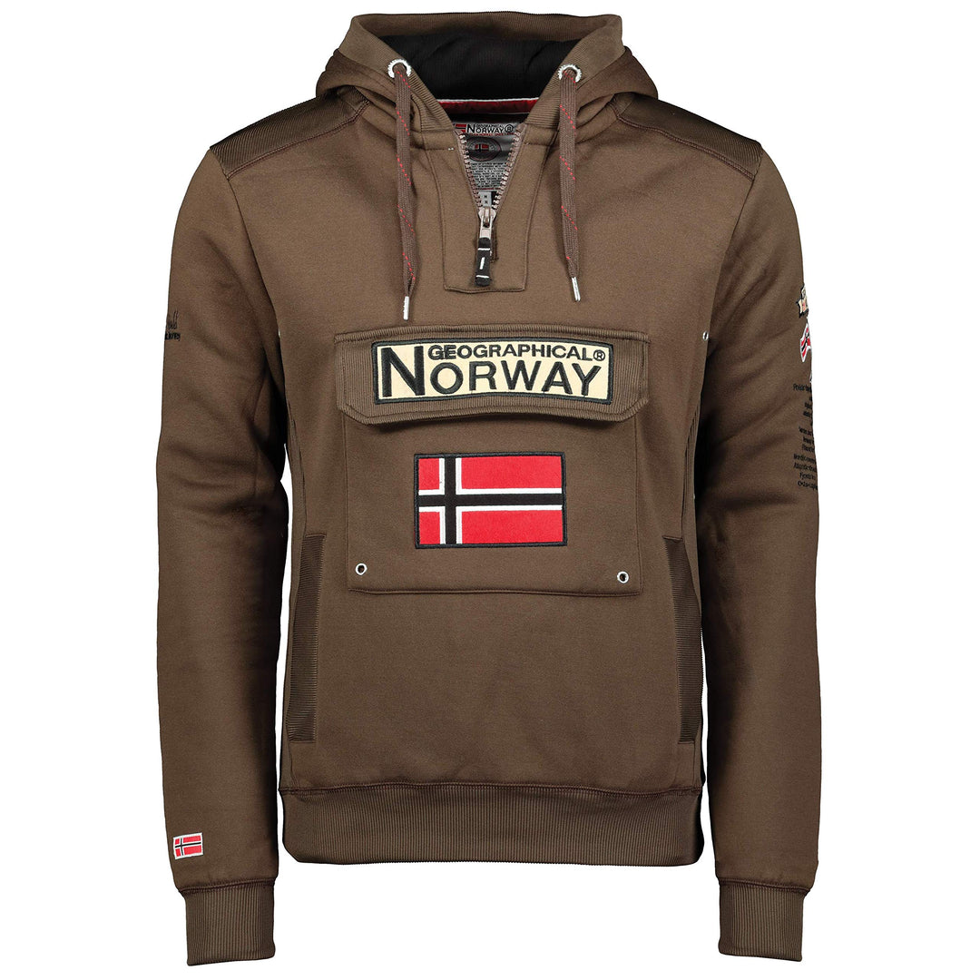 Geographical Norway GYMCLASS Men - Herren Kapuzenpullover Hoody S Braun, S Braun