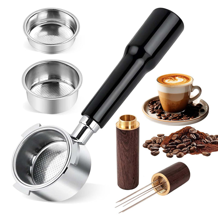 Siebträger Ohne Boden 51mm 3 Nasen Kompatibel mit DeLonghi Dedica EC680 EC685 EC885, 2x Edelstahl Si