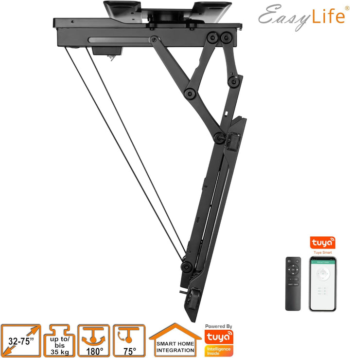 EasyLife TV Deckenhalterung elektrisch drehbar & schwenkbar + Smart Home Integration, 32-75 Zoll, VE