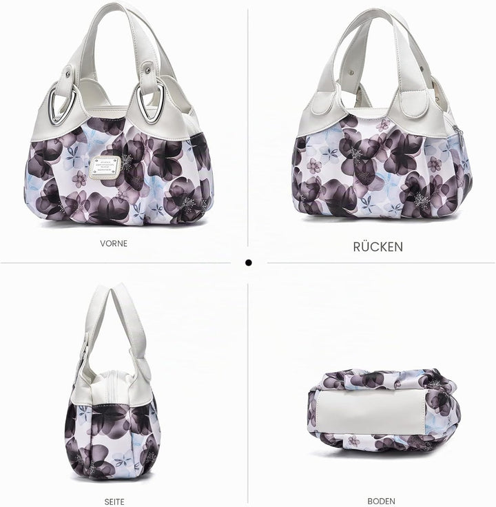 NICOLE &amp; DORIS Schultertasche Aktentasche Damen PU Leder Schick Shopper Handtasche Umhängetasche Tot