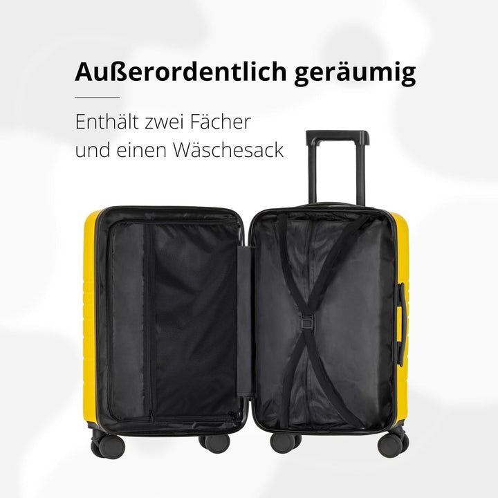 ETERNITIVE E1 Reisekoffer aus ABS Hartschalenkoffer mit TSA-Schloss, Rollen 360, Halterung für Handy
