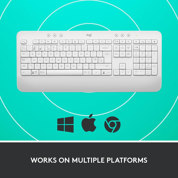 Logitech Signature K650 Comfort kabellose Tastatur mit Handballenauflage, BLE Bluetooth/Logi Bolt US
