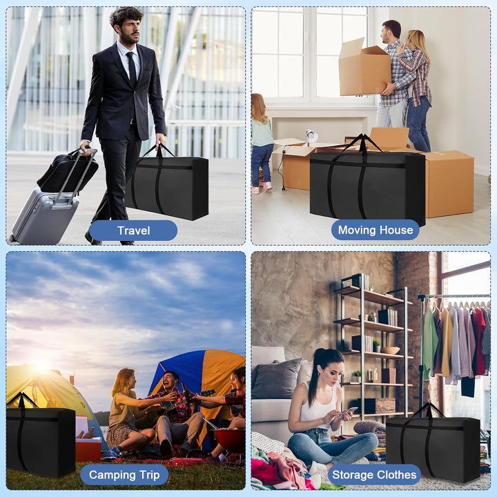 2Stück 180L Aufbewahrungstasche, Grosse Umzugstaschen, 600D Oxford Auflagentasche, XXL Reisetasche,