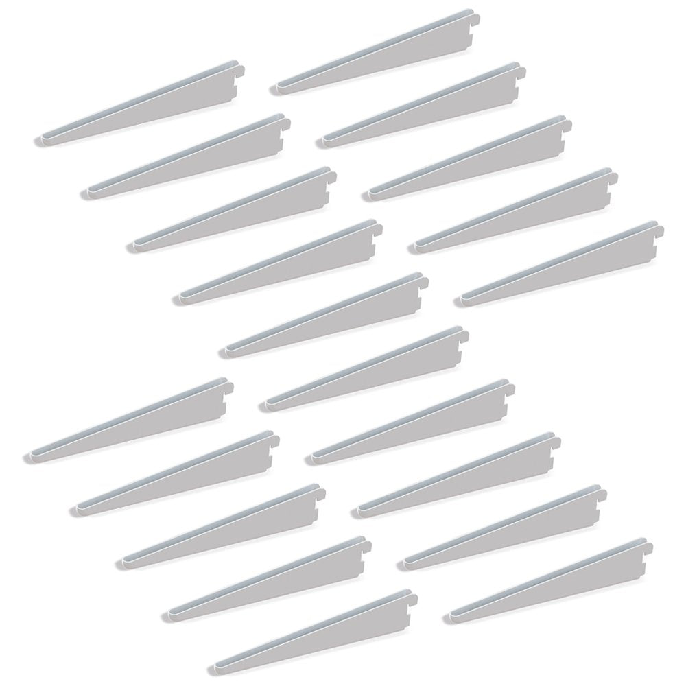 Emuca - Regalwinkel für Leistenprofil, doppelte Bohrung, Durchlass 32 mm 370mm, Set aus 20 Stück, We