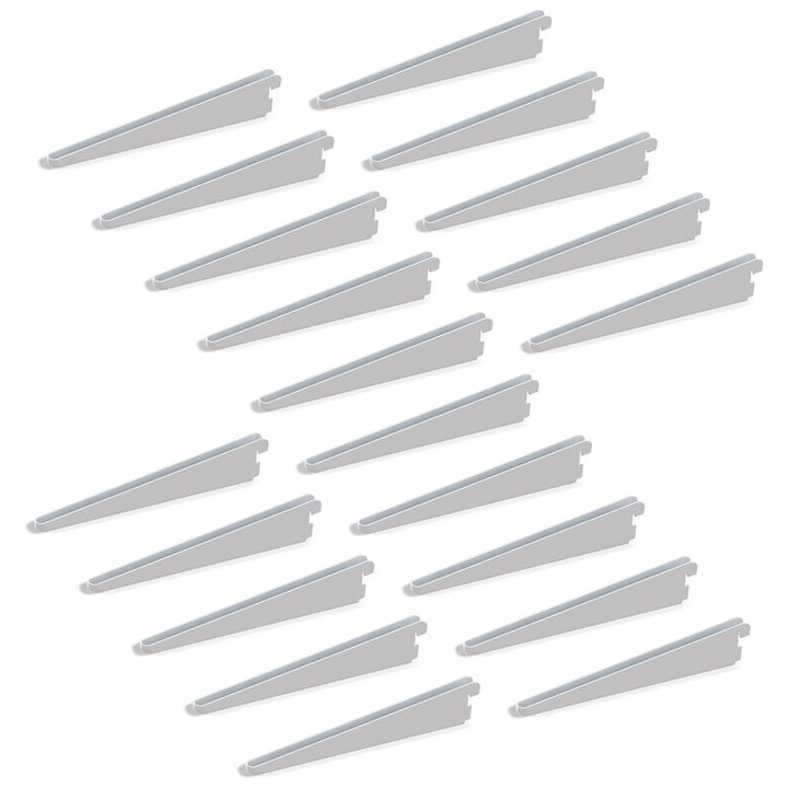 Emuca - Regalwinkel für Leistenprofil, doppelte Bohrung, Durchlass 32 mm 370mm, Set aus 20 Stück, We