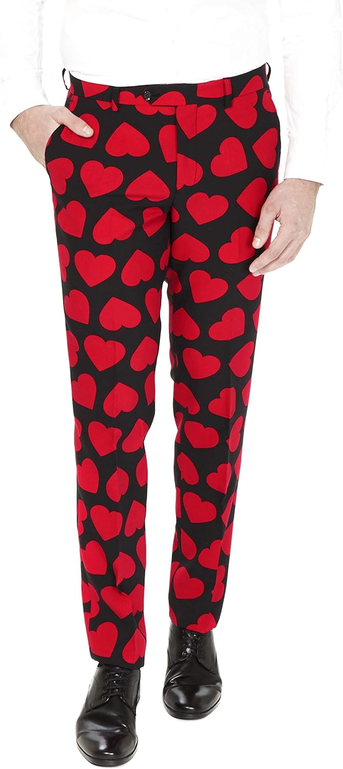 OppoSuits Modisch Party Einfarbige Anzüge für Herren - Mit Jackett, Hose und Krawatte, King Of Heart