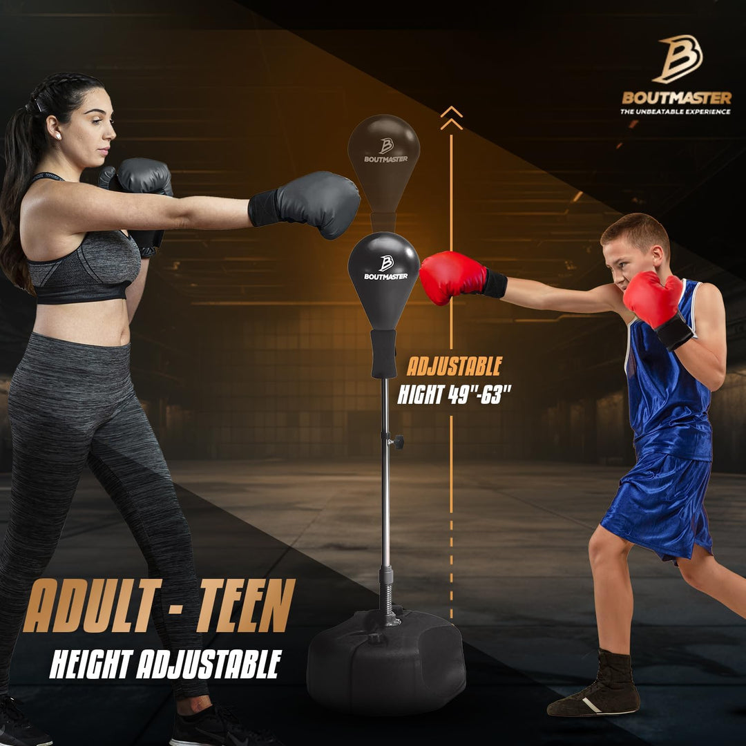 Punching Bag with Stand, Boxing Bag for Teens &amp; Adults - Height Adjustable - Speed Bag for Training,