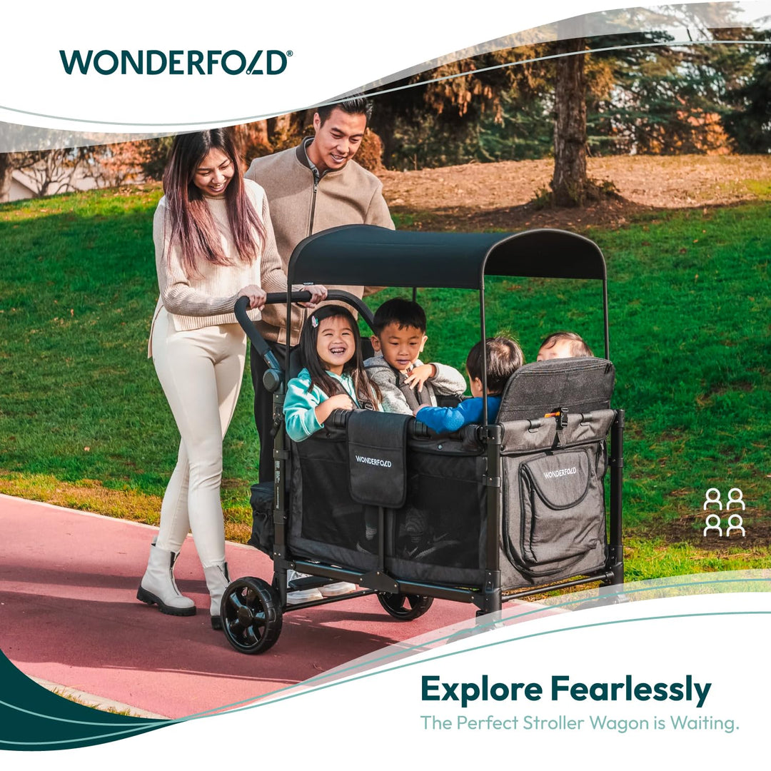 WonderFold W4 Elite Kinderwagen Wagon Volcanic Black