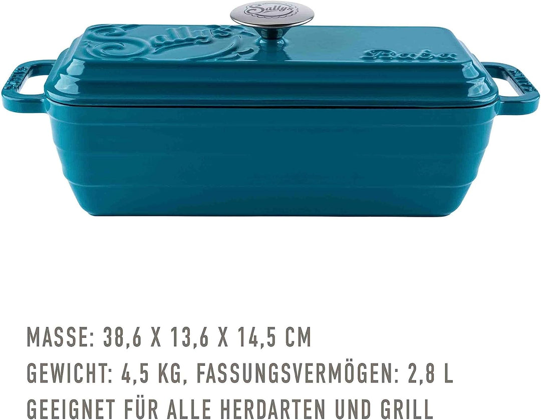 Sallys Gusseisen Brot- Backform Baba (Petrol), Petrol