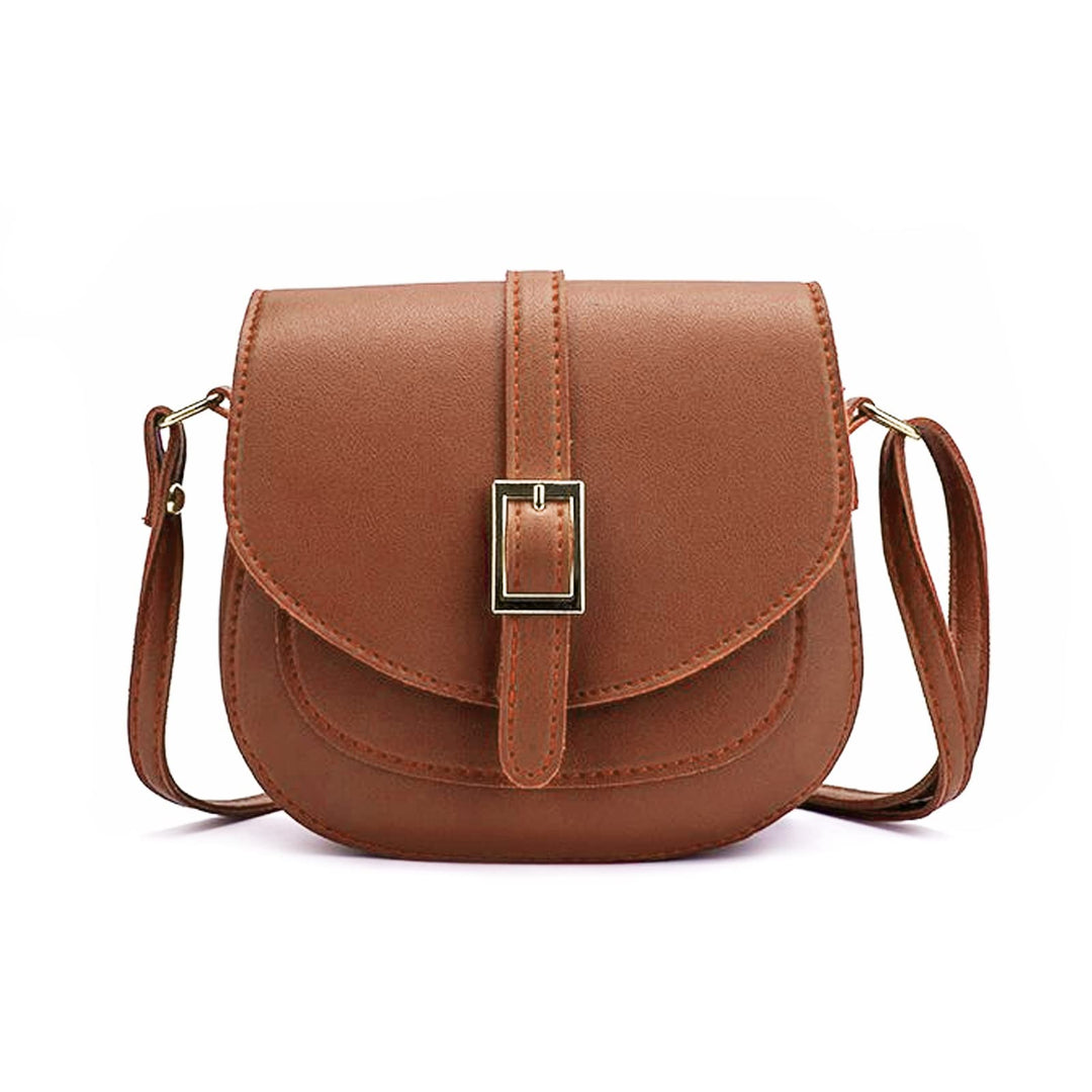 FANDARE Damen Umhängetasche Schultertasche Leder Crossbody Bag Damentasche Schulterriemen Frauen Abe