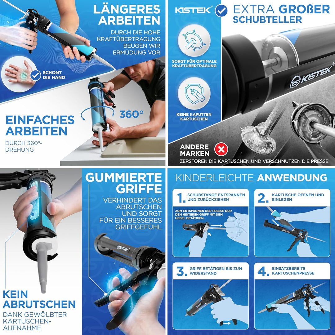 KISTEK® Profi Bundle – All in One Silikonentferner Werkzeug Set 18-tlg. inkl. Ersatzklingen zur Erne