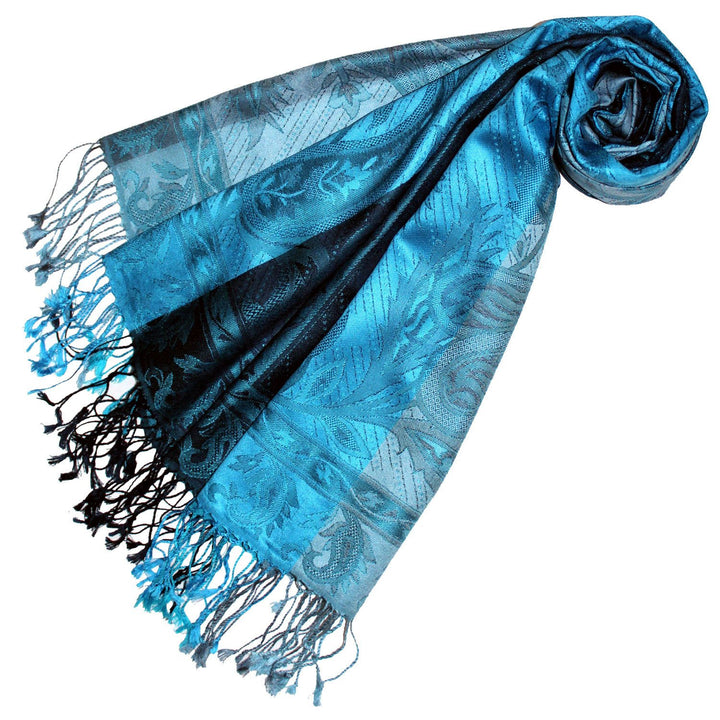 Lorenzo Cana Luxus Pashmina Damenschal Schaltuch jacquardgewebt 100% Seide 70 cm x 190 cm Paisleymus
