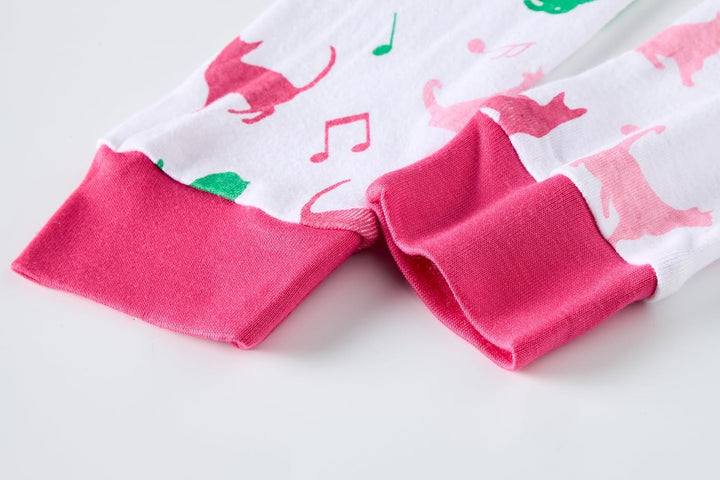 Mädchen Pyjamas 100% Baumwolle Schlafanzug für Kinder Schlafkleidung Langarm 4 Stück Set 1-12 Jahre