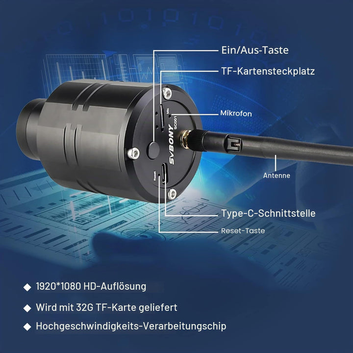 Svbony SV41 Mak Spektiv mit WiFi-Kamera Und Adapter M48 auf M42, 25-75x70 Mak Telescope, BAK4 Prism