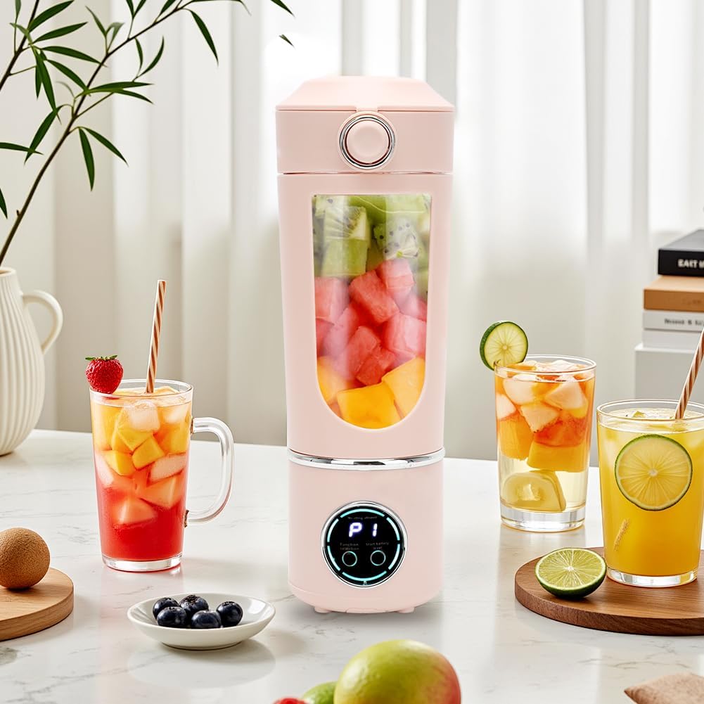 Tragbarer Mixer Smoothie Maker 700ml Mini-Mixer für Smoothies und Shakes Mini-Standmixer mit 12 Rost