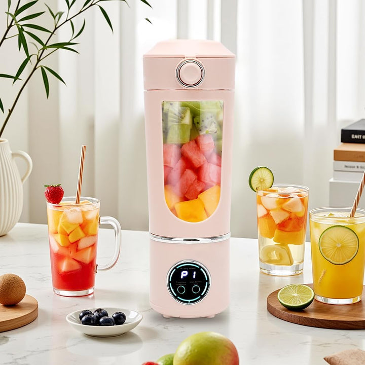 Tragbarer Mixer Smoothie Maker 700ml Mini-Mixer für Smoothies und Shakes Mini-Standmixer mit 12 Rost