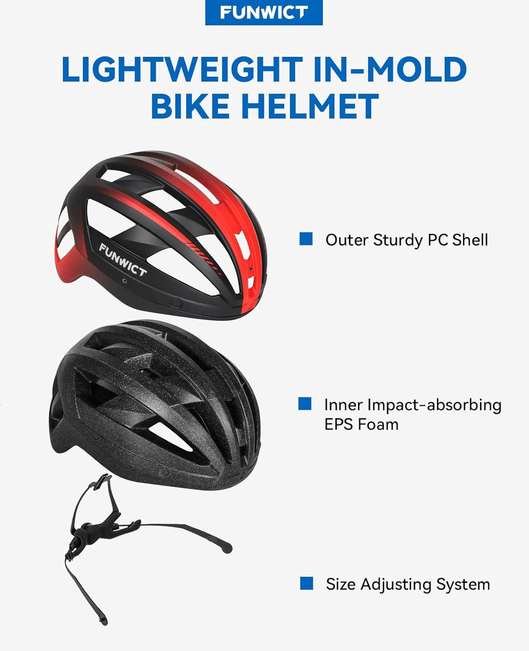 FUNWICT Fahrradhelm mit Visier für Herren Damen, Leichte Fahrradhelm mit Magnetischem Brille und USB