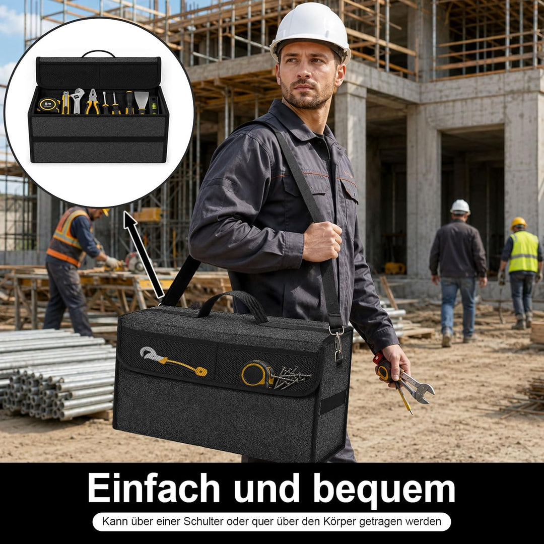 2 Stück Auto Organizer Toolbag, 50 x 15 x 24 cm Kofferraumtasche Toolbag, Kofferraum Organizer aus F