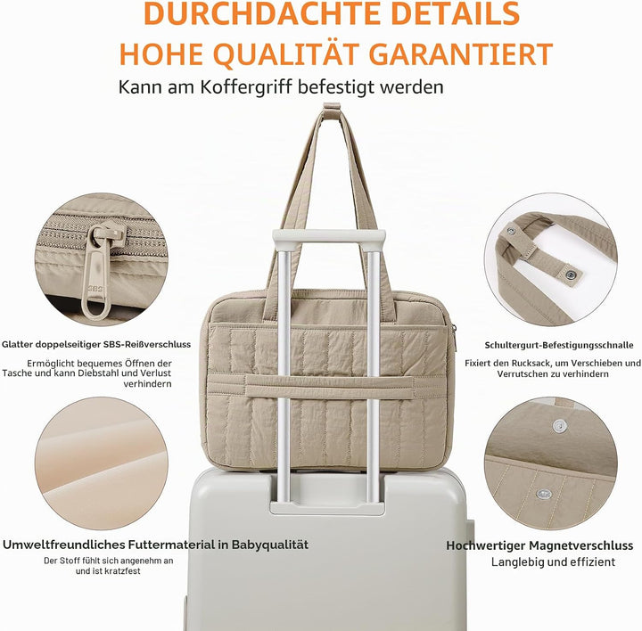 aji Laptoptasche Damen Herren 14-16 Zoll, Arbeitstasche für Büro, Leichte Handtasche Schule Lehrerta