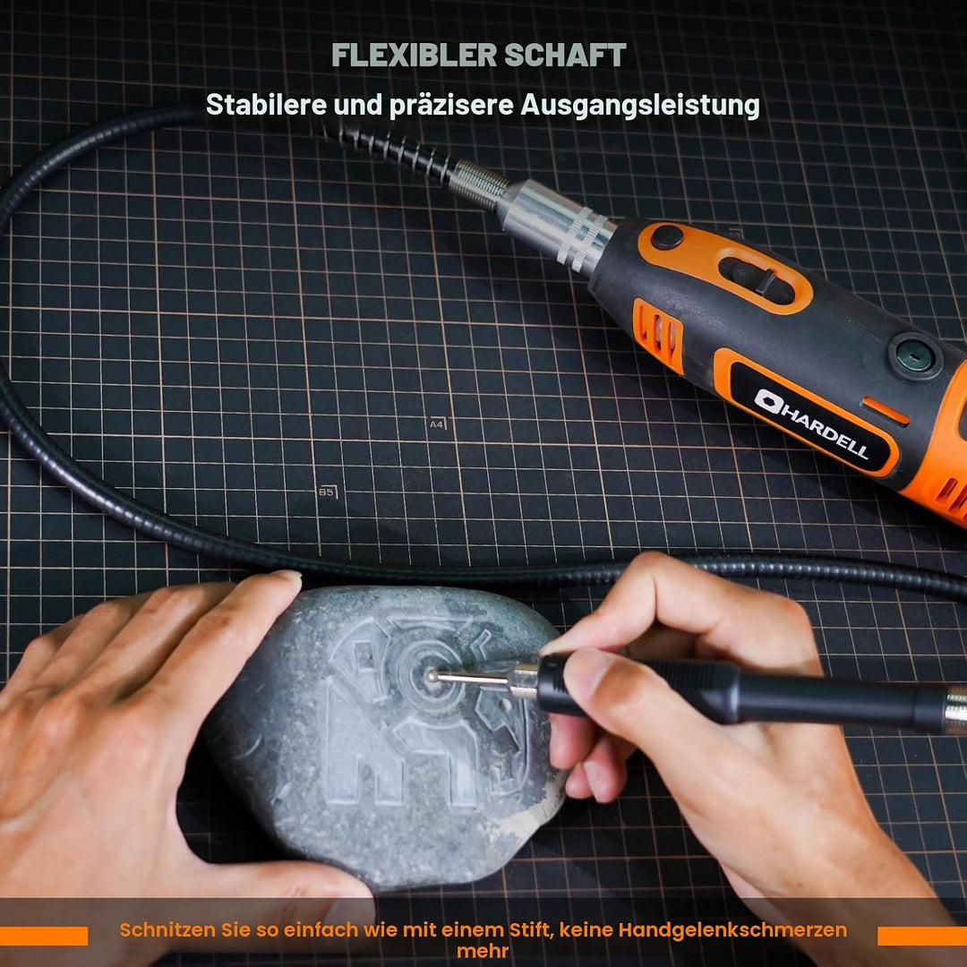 200W Corded Rotary Tool Kit with Fine Speed Control &amp; Flex Shaft 8000-40000 RPM Digital Display, 155