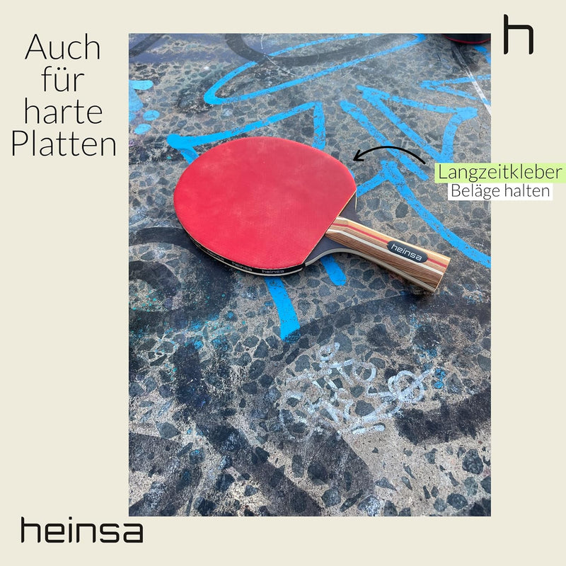 heinsa Tischtennisschläger Set, Tischtennisschläger Profi Set - Tischtennis Set mit Tasche und Tisch