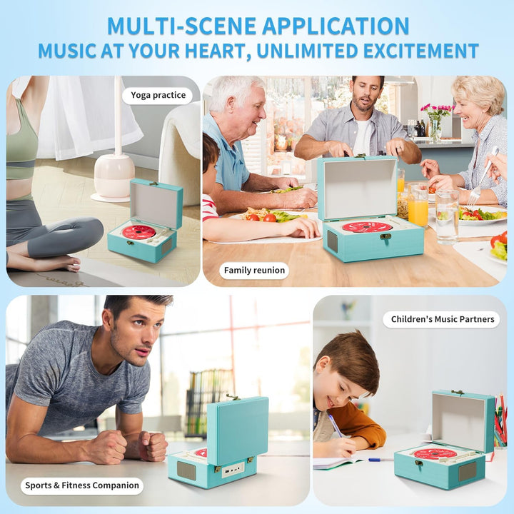 Yintiny Blue Time Musikbox CD-Player mit Lautsprechern für Heimdekoration