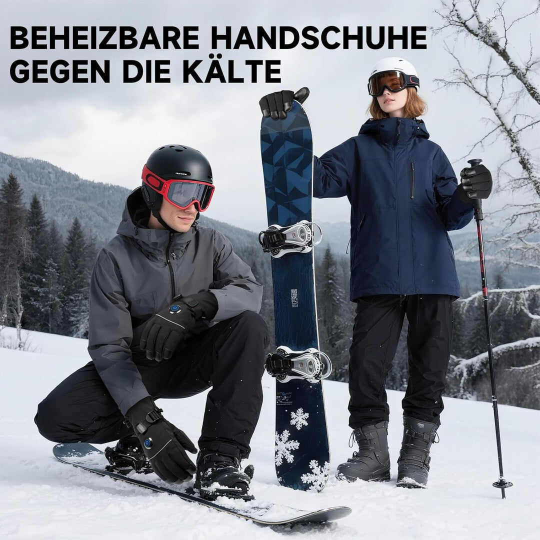 PEKWZIZ Beheizbare Handschuhe, 6000mAh Akku USB Beheizte Handschuhe für Damen Herren, 3 Heizstufen W