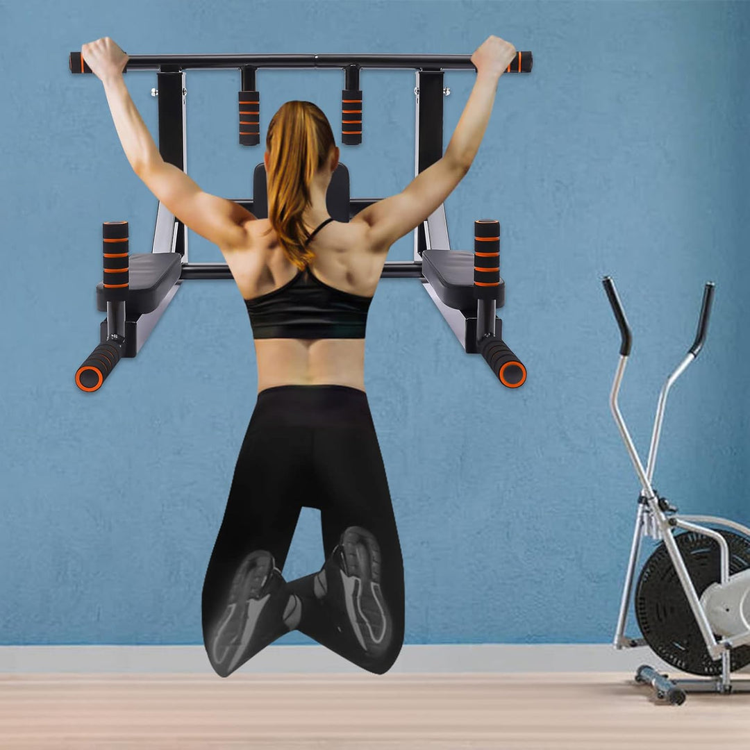 Dip Station zur Wandmontage, Multifunktionales Trainingsgerät, Bauchmuskeltrainer, bis 200 kg belast
