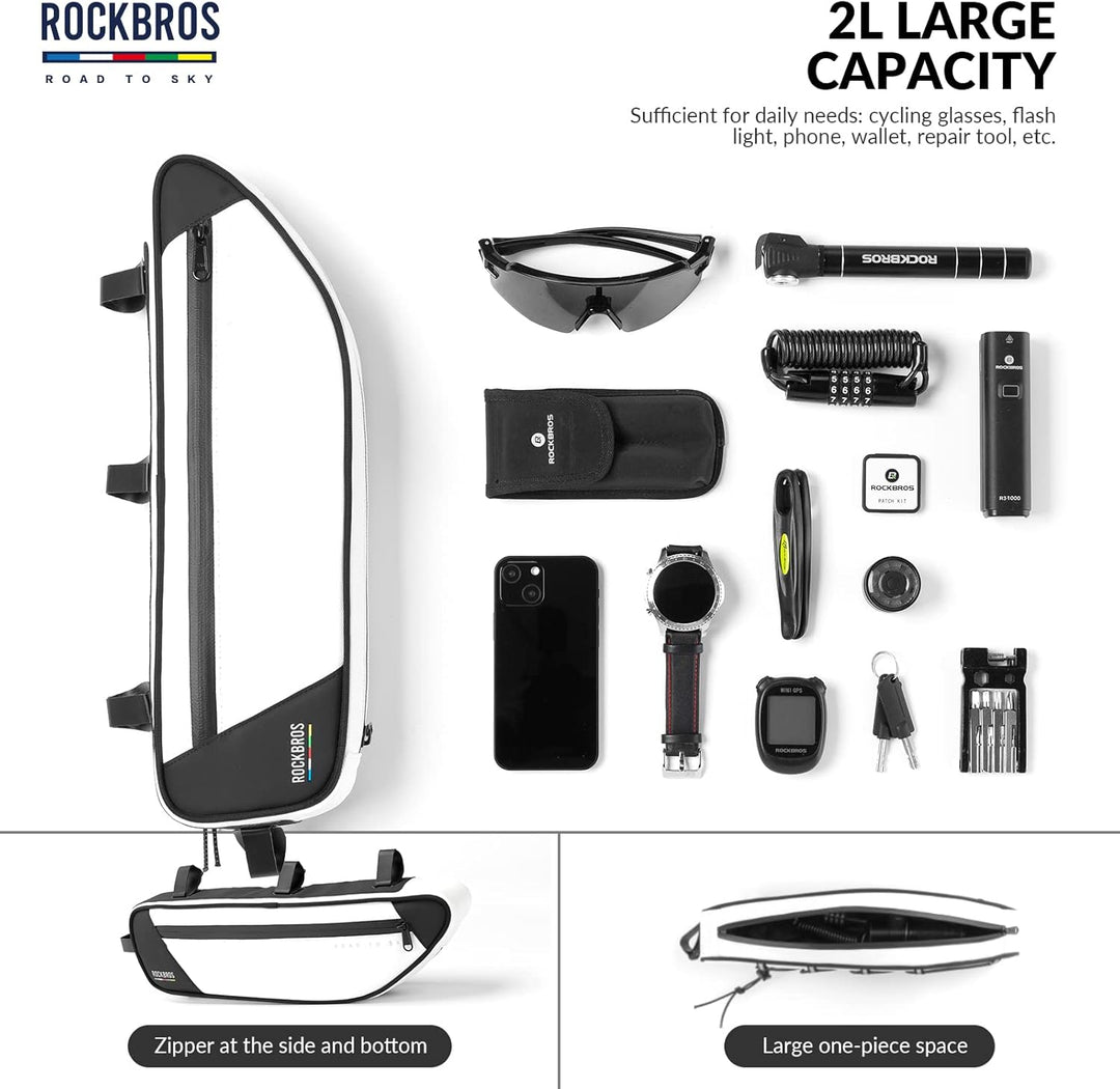 ROCKBROS Road-to-Sky Fahrrad Rahmentasche Reflektierende Wasserabweisende Fahrradtasche für Rahmen 2