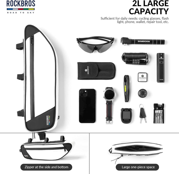 ROCKBROS Road-to-Sky Fahrrad Rahmentasche Reflektierende Wasserabweisende Fahrradtasche für Rahmen 2