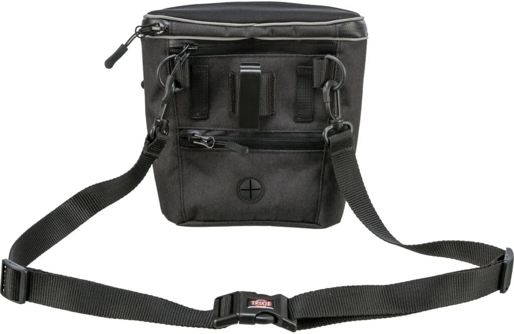 TRIXIE Snacktasche Duo Treat, 20 × 20 × 5 cm, anthrazit, Anthrazit 20 × 20 × 5 cm
