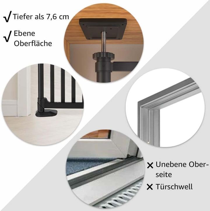 unipaws 190 cm extra hohes Katzengitter Tür, verstellbares Haustiertor mit engem Spalt, 3 Stützstang