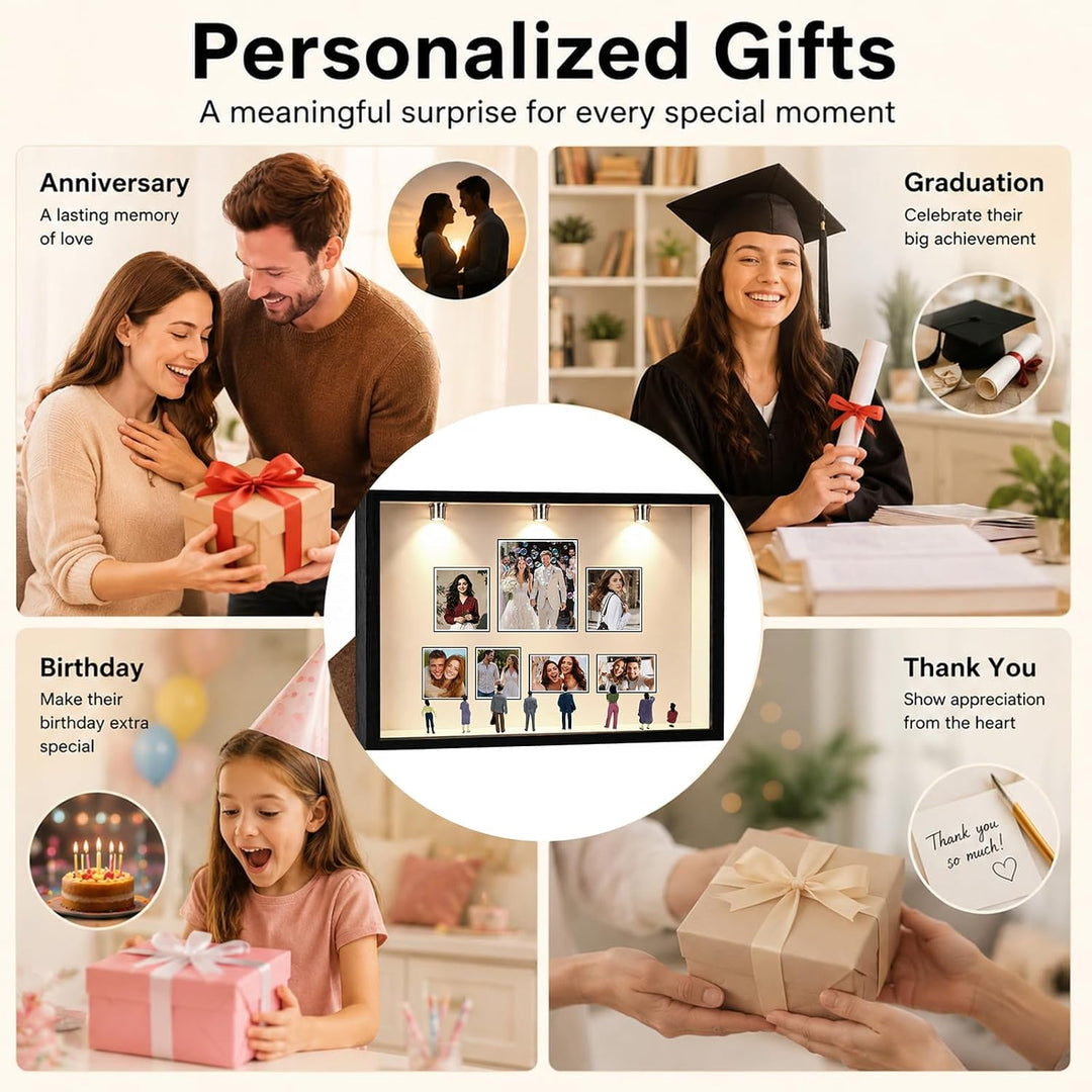DIY Mini Museum Silhouetten Box mit LED, DIY Mini Museum Bilderrahmen