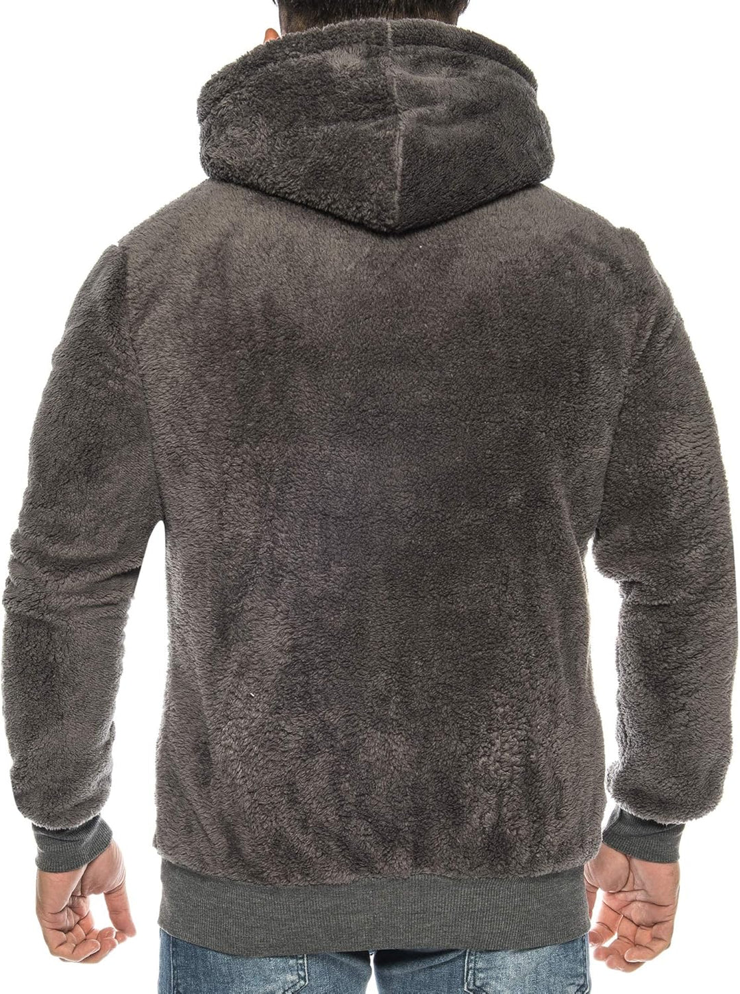 Raff &Taff Herren Kapuzenjacke Teddy Fleece Plüschjacke mit Kapuze Casuale Zip Hoodie Cardigan mit K