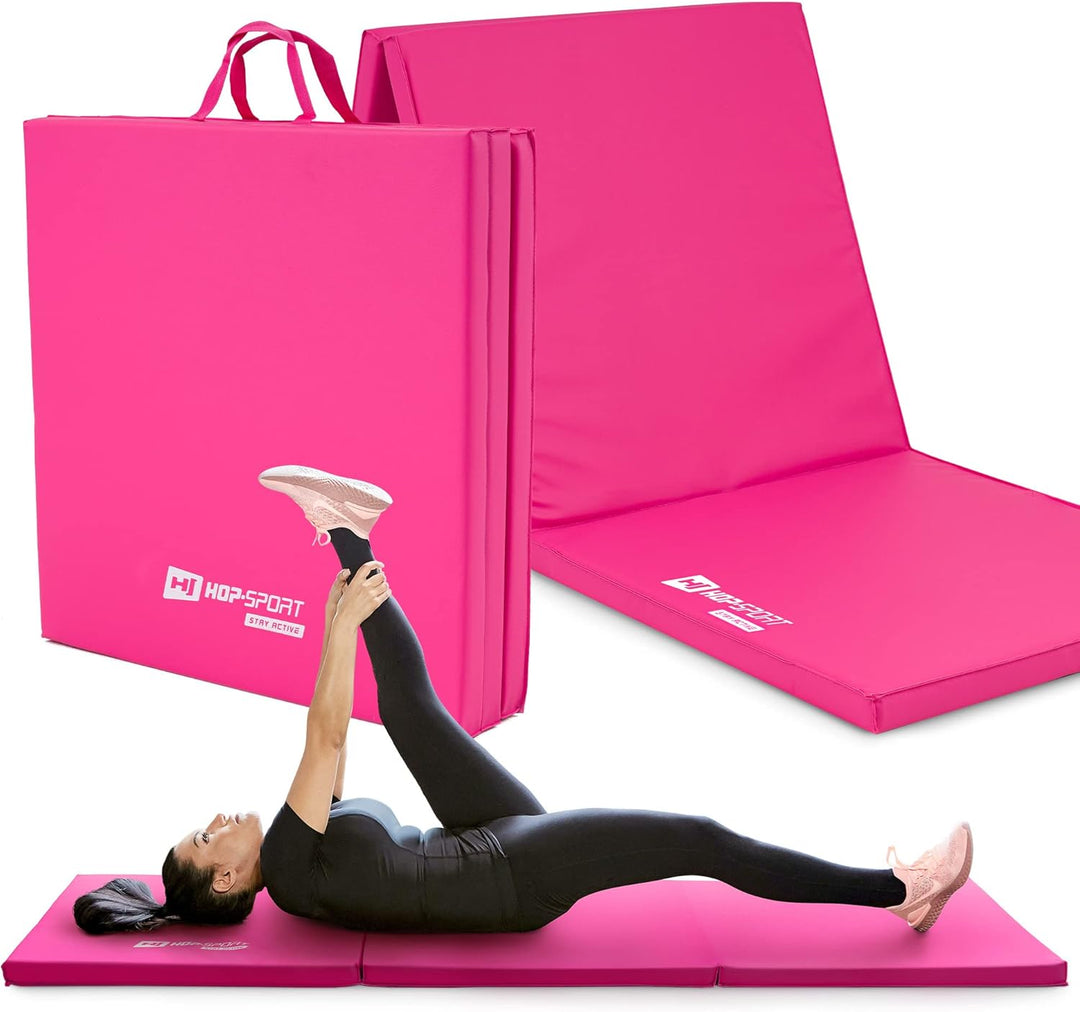 Hop-Sport Turnmatte klappbar - Bodenweichmatte für zuhause 180x60x5cm - Fitnessmatte, Gymnastikmatte