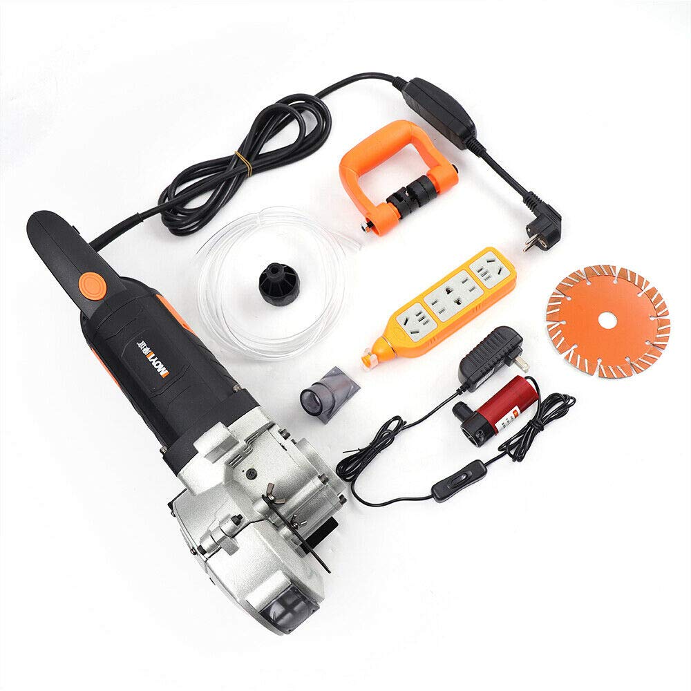 4800W Elektrische Mauernutfräse 42mm Schlitzfräse Mauernutfräse Wandschlitzer Mit 5x Sägeblätter,360