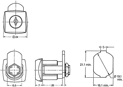 Euro-Locks Hebelzylinder X 36 für Spinde und Stahlschränke - inkl. 2 Schlüssel - 24 mm Durchmesser