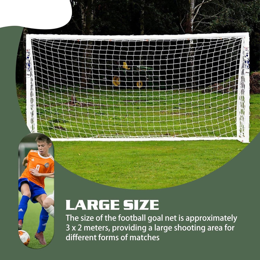 Fussballtor Netz, 3m x 2m Fussball Tornetz, Polypropylen Ersatznetz für Fussballtor, Fussball-Torpfo
