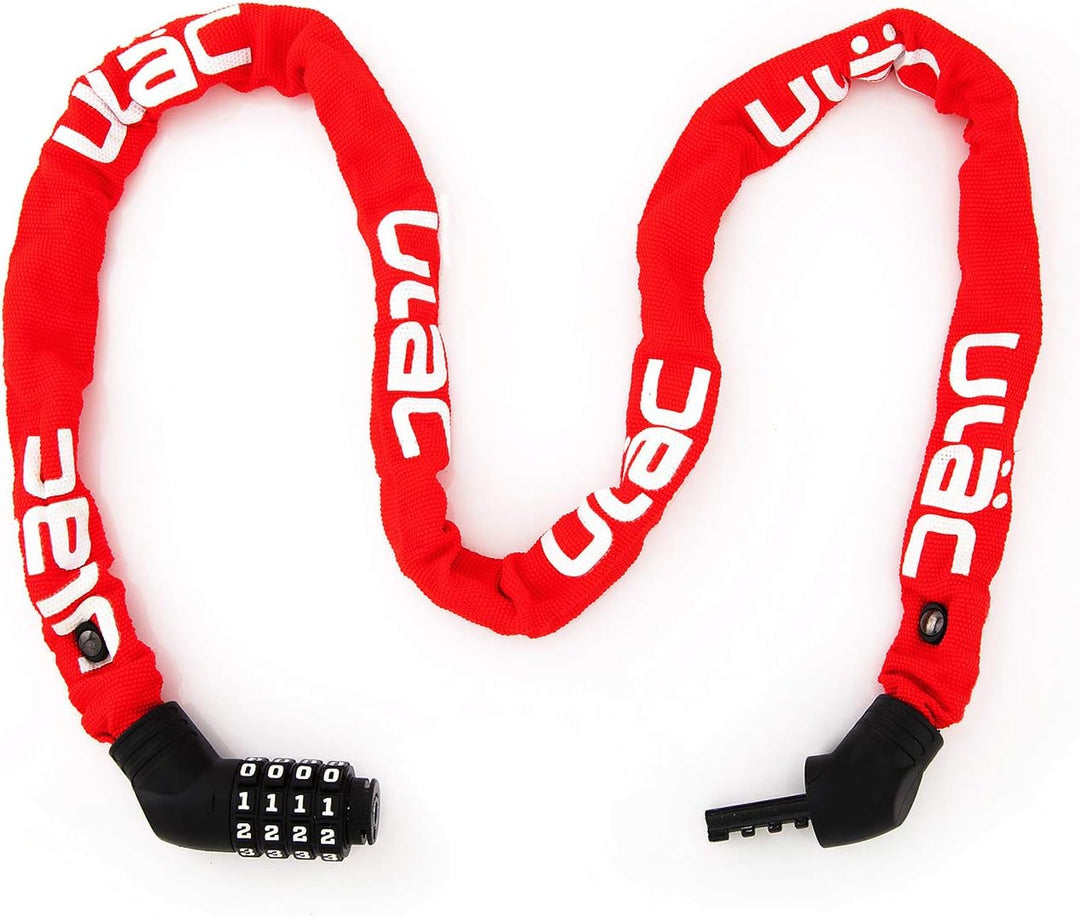 ULAC Street Fighter Neo Chain Lock Combo, Resettable 4-Digit Combination Anti-Theft Bicycle Lock Rot