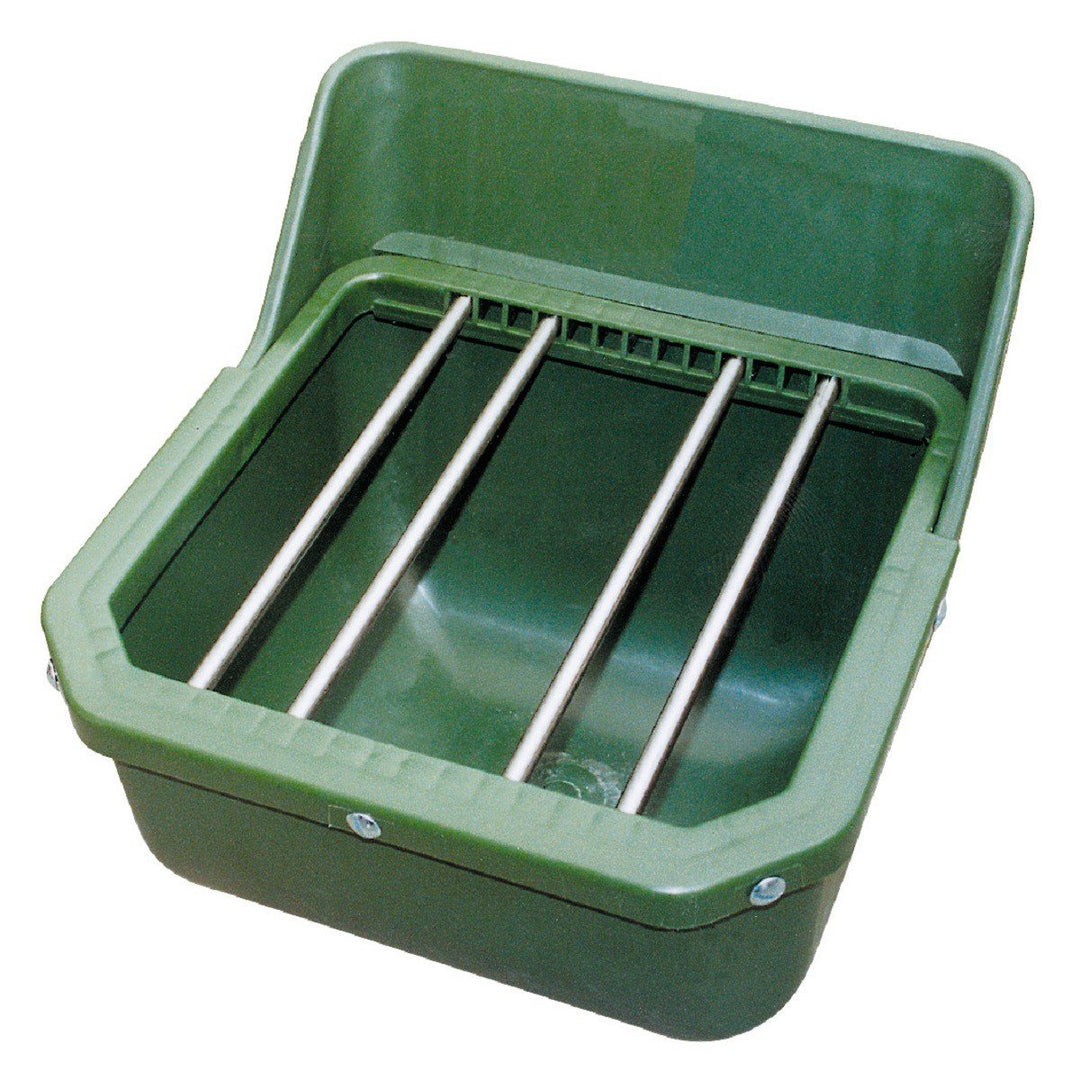Kerbl 32465 Kraftfuttertrog-Fohlentrog mit Metallstäbe, 9 L EU, grün