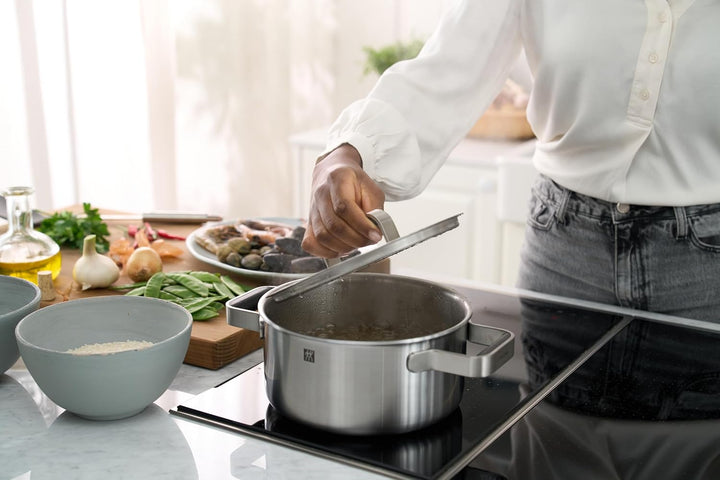 ZWILLING PURE Kochtopfset, 5-tlg, 18/10 Edelstahl, Stay-Cool-Griffe, Spülmaschinengeeignet, Integrie
