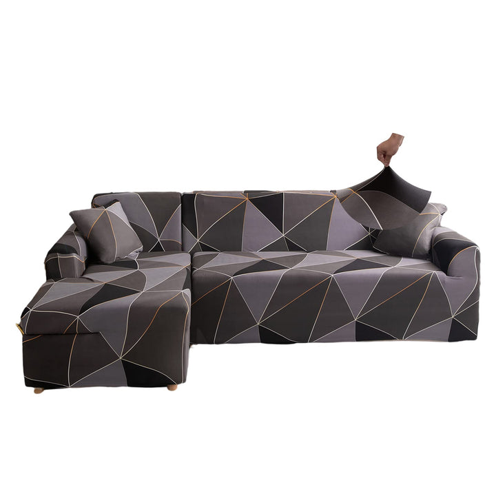 Jaotto Sofa Überwürfe Sofabezug Elastische Spandex Stretch Sofabezüge Couchbezug für L-Form Sofa Uni