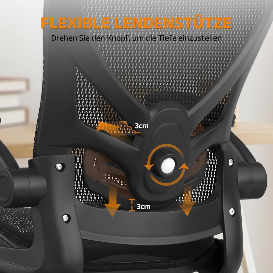 naspaluro Bürostuhl Ergonomisch Schwarz, Individuell Verstellbarer Gaming Stuhl Drehstuhl Ergonomisc